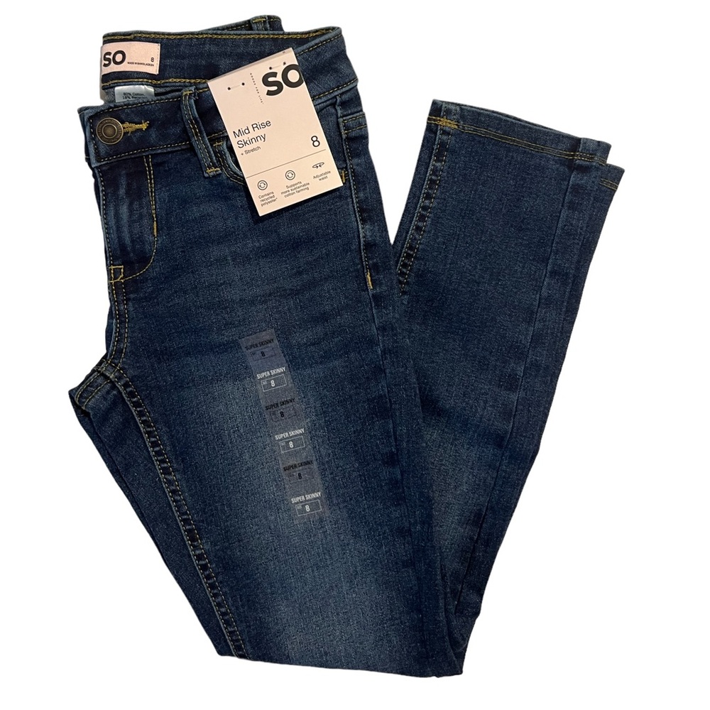 So Mid Rise Skinny + Stretch Jeans for girls.
